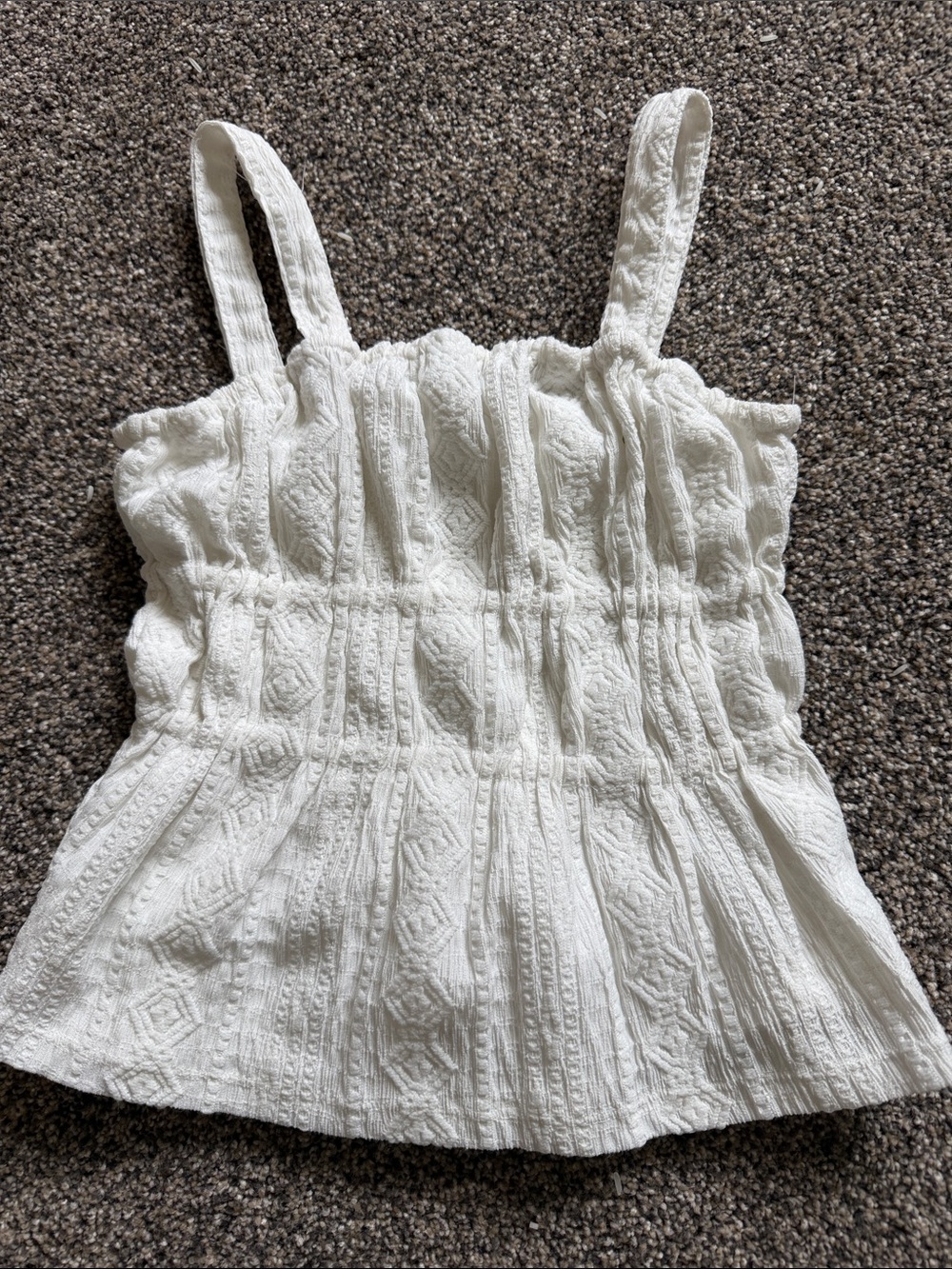 Carter's White Textured Smocked Camisole